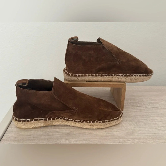 Vince Ronan Suede Slip On Espadrille Shoes Chukka Booties Luxe Brown Size 6 - Picture 2 of 9